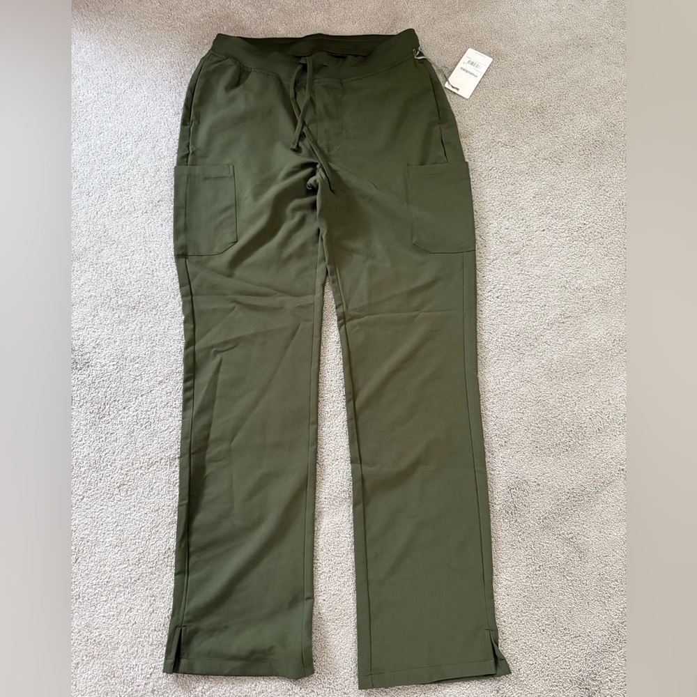 Mandala Scrub Pants, Size Tall M, Olive Green